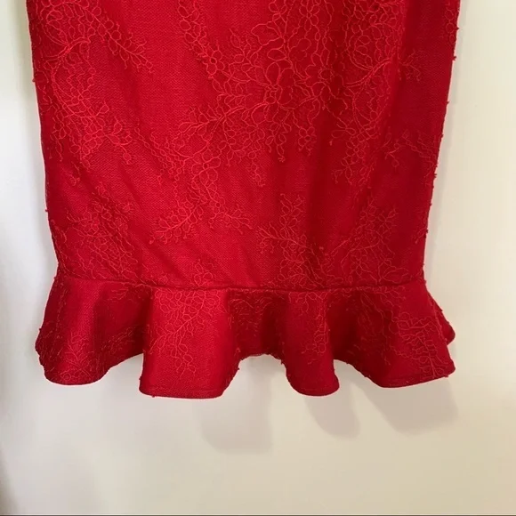 Michael Costello x Revolve Erika Dress in Red Lace sz XS - Picture 7 of 8